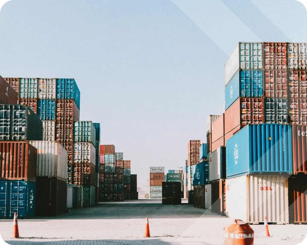 A shipment container yard.