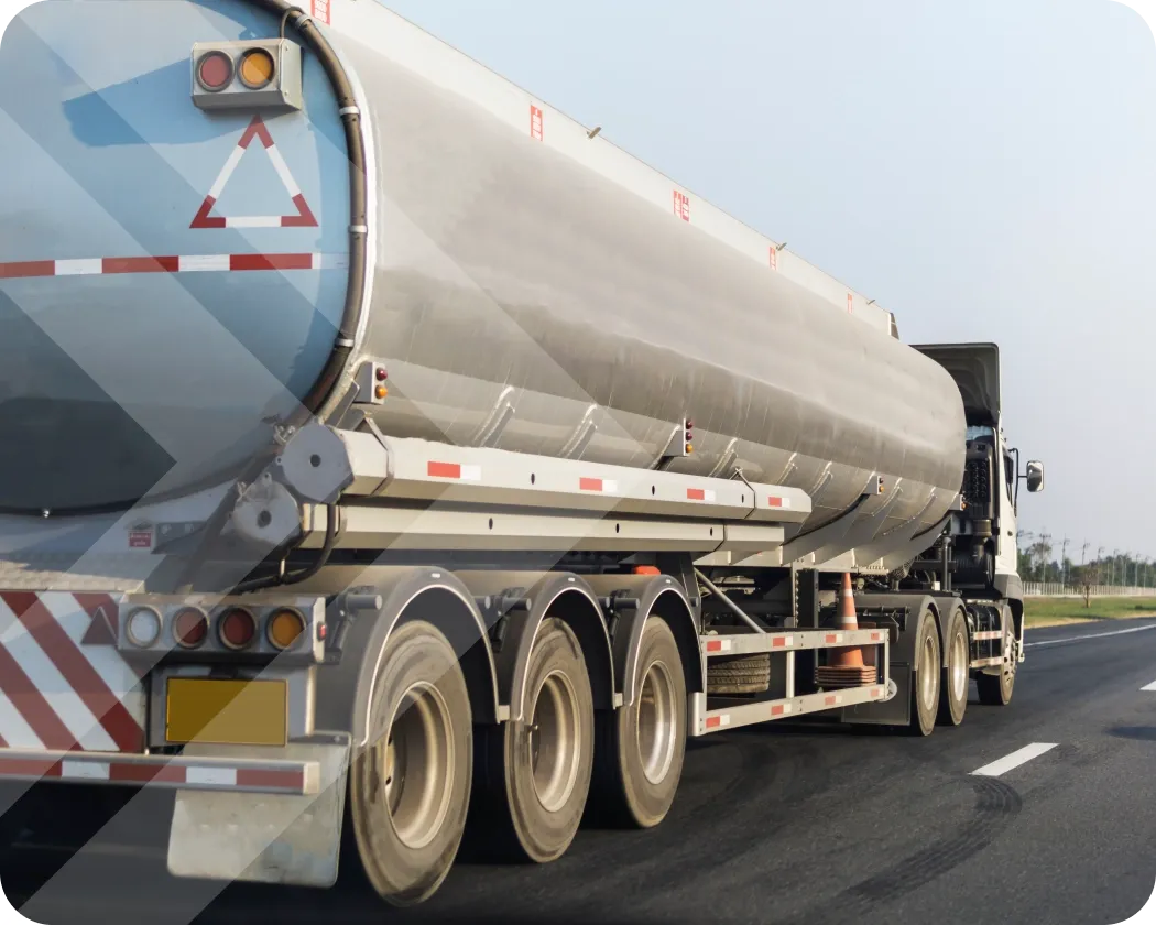 A tanker truck on the road.